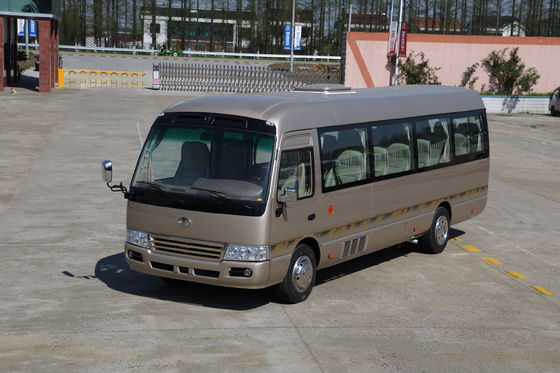 Cina Panjang 7.7M Toyota Coaster Van Passenger Mini Bus Dengan Tangki Bahan Bakar 70L pemasok