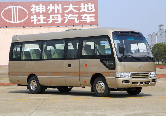 Cina 100km / h Stocked City Coaster Mini Bus Kiri Drive Tangan, Pedang Pedesaan Tipe Diesel Mini Bus pemasok